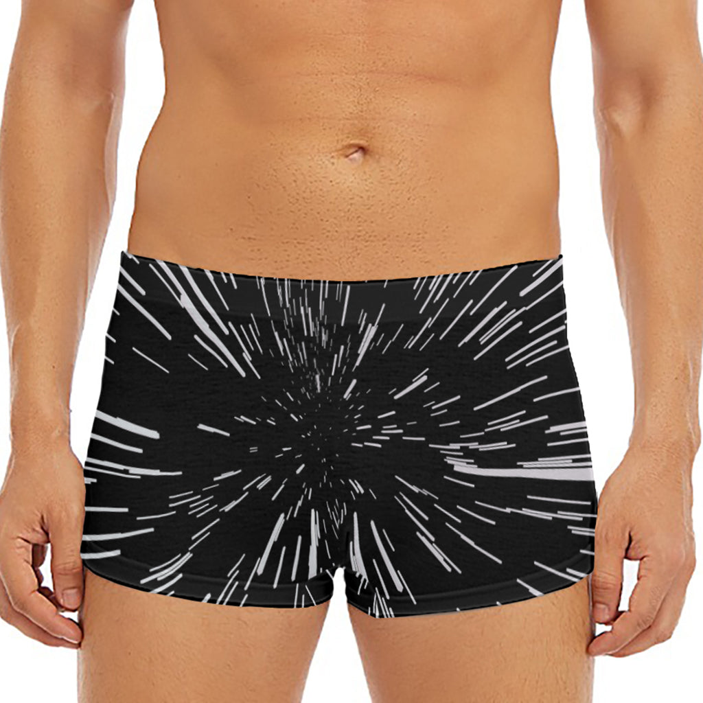 Black And White Lightspeed Print Men's Short Boxer Briefs