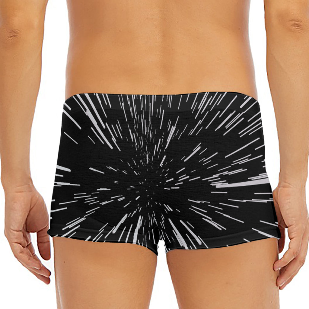 Black And White Lightspeed Print Men's Short Boxer Briefs