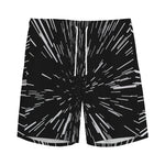 Black And White Lightspeed Print Men's Sports Shorts