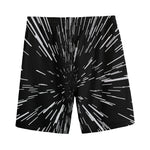 Black And White Lightspeed Print Men's Sports Shorts