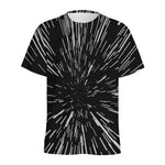 Black And White Lightspeed Print Men's Sports T-Shirt