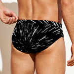 Black And White Lightspeed Print Men's Swim Briefs