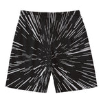 Black And White Lightspeed Print Men's Swim Trunks