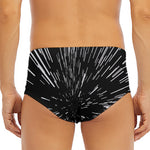 Black And White Lightspeed Print Men's Triangle Swim Briefs