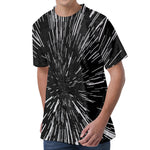 Black And White Lightspeed Print Men's Velvet T-Shirt