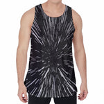 Black And White Lightspeed Print Men's Velvet Tank Top