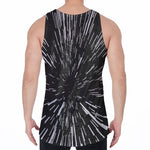 Black And White Lightspeed Print Men's Velvet Tank Top