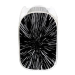 Black And White Lightspeed Print Mesh Laundry Hamper