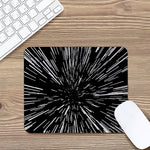 Black And White Lightspeed Print Mouse Pad