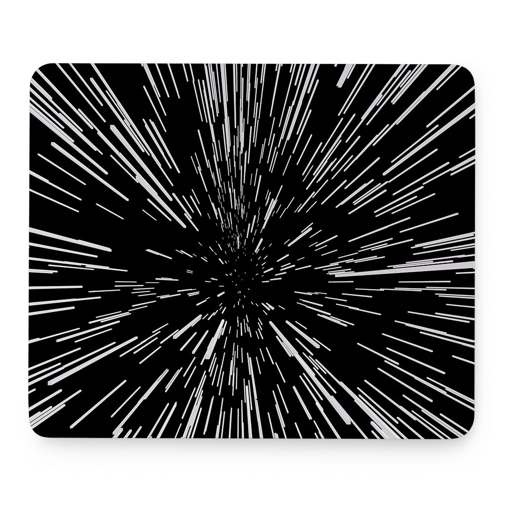 Black And White Lightspeed Print Mouse Pad