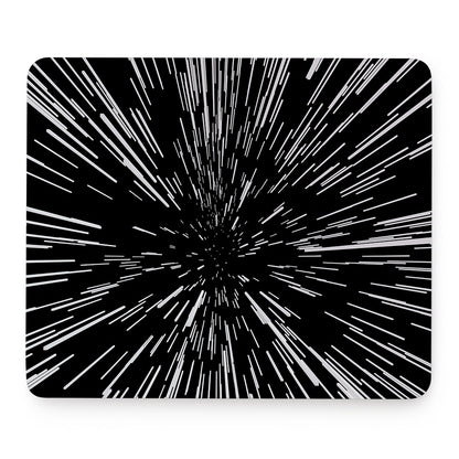 Black And White Lightspeed Print Mouse Pad