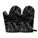 Black And White Lightspeed Print Oven Mitts