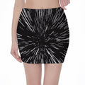 Black And White Lightspeed Print Pencil Mini Skirt