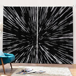 Black And White Lightspeed Print Pencil Pleat Curtains