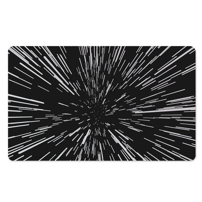 Black And White Lightspeed Print Polyester Doormat