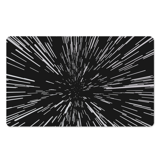 Black And White Lightspeed Print Polyester Doormat
