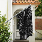 Black And White Lightspeed Print Polyester Flag