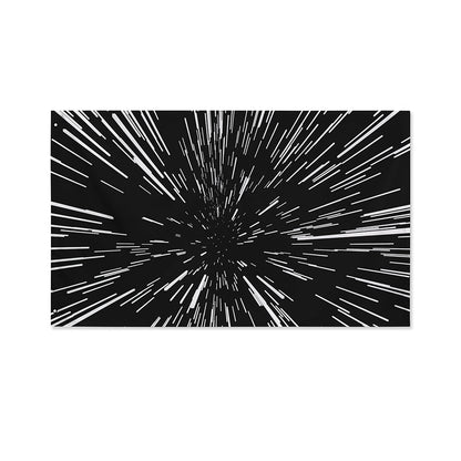 Black And White Lightspeed Print Polyester Flag