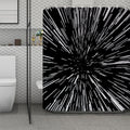 Black And White Lightspeed Print Polyester Shower Curtain