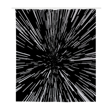 Black And White Lightspeed Print Polyester Shower Curtain