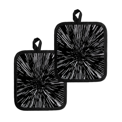 Black And White Lightspeed Print Pot Holders