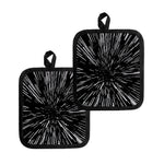Black And White Lightspeed Print Pot Holders