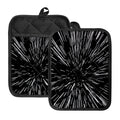 Black And White Lightspeed Print Pot Holders With Pocket