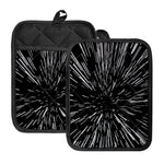 Black And White Lightspeed Print Pot Holders With Pocket