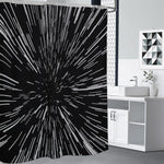 Black And White Lightspeed Print Premium Shower Curtain