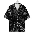 Black And White Lightspeed Print Rayon Hawaiian Shirt