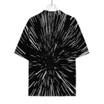 Black And White Lightspeed Print Rayon Hawaiian Shirt