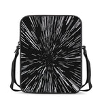 Black And White Lightspeed Print Rectangular Crossbody Bag