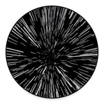 Black And White Lightspeed Print Round Floor Mat