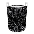 Black And White Lightspeed Print Round Laundry Basket