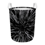 Black And White Lightspeed Print Round Laundry Basket