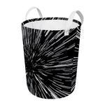 Black And White Lightspeed Print Round Laundry Basket
