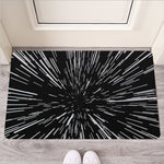 Black And White Lightspeed Print Rubber Doormat