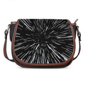 Black And White Lightspeed Print Saddle Bag