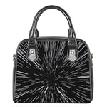 Black And White Lightspeed Print Shoulder Handbag