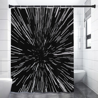 Black And White Lightspeed Print Shower Curtain
