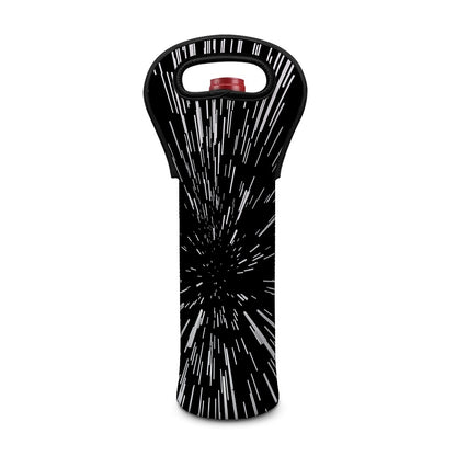 Black And White Lightspeed Print Single Neoprene Wine Tote