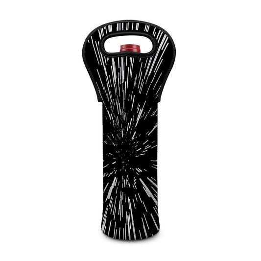 Black And White Lightspeed Print Single Neoprene Wine Tote