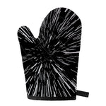 Black And White Lightspeed Print Single Oven Mitt