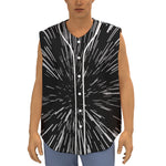 Black And White Lightspeed Print Sleeveless Baseball Jersey