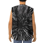 Black And White Lightspeed Print Sleeveless Baseball Jersey
