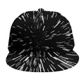Black And White Lightspeed Print Snapback Cap