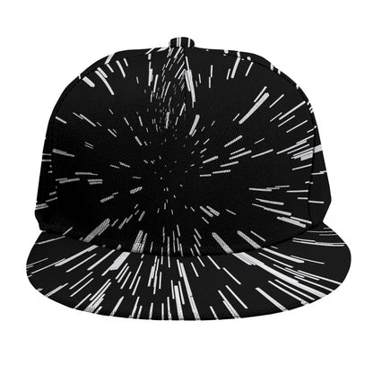 Black And White Lightspeed Print Snapback Cap