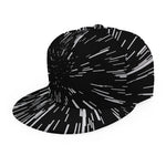 Black And White Lightspeed Print Snapback Cap
