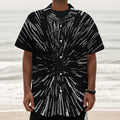 Black And White Lightspeed Print Textured Short Sleeve Shirt