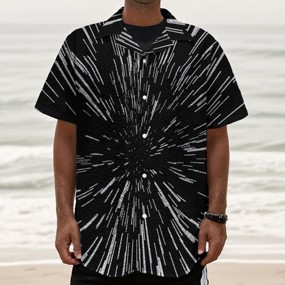 Black And White Lightspeed Print Textured Short Sleeve Shirt